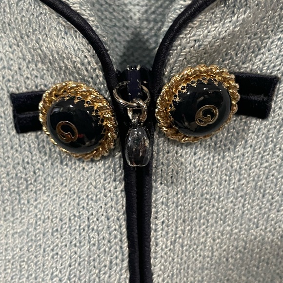 ST. JOHN By Marie Gray Blue on Blue Knit Sweater Size 4 - Picture 3 of 4